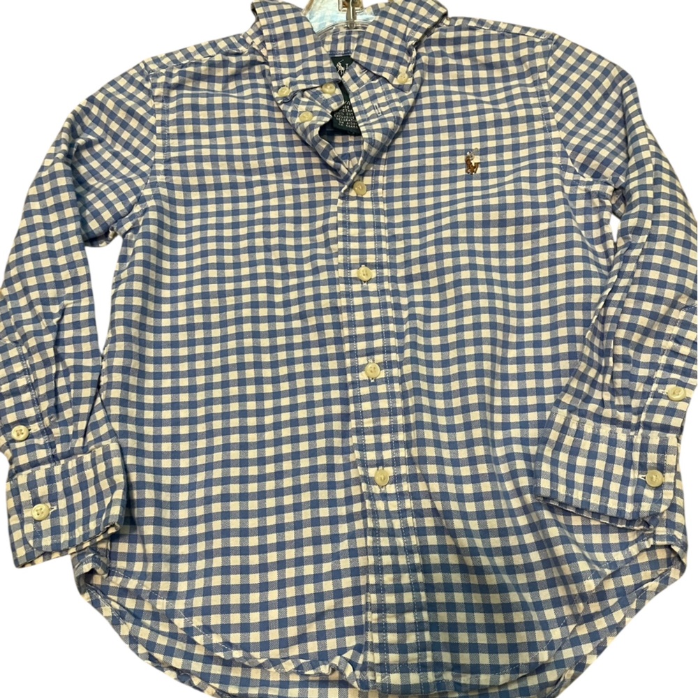 Ralph Lauren Blue and Cream Checkered Shirt